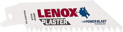 Lenox - 4" Long x 3/4" Thick, Bi-Metal Reciprocating Saw Blade - Tapered Profile, 6 TPI, Toothed Edge, Universal Shank - Caliber Tooling