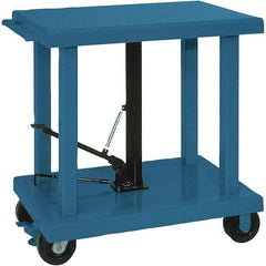 Wesco Industrial Products - 2,000 Lb Capacity Manual Hydraulic Post Lift Table - 37" to 59" Lift Height, 48" Platform Length x 32" Platform Width - Caliber Tooling