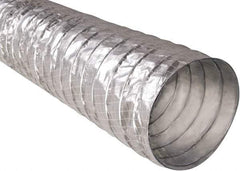 Hi-Tech Duravent - 5" ID, 25' Long, Metalized Film Blower & Duct Hose - Silver, 2.6" Bend Radius, 0.15 In/Hg, 0.85 Max psi, -20 to 250°F - Caliber Tooling