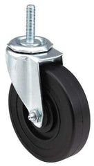 E.R. Wagner - 5" Diam x 1-1/4" Wide x 5-1/2" OAH Stem Mount Swivel Caster - Polyolefin, 280 Lb Capacity, Plain Bearing, 1/2-13 x 1-1/2" Threaded Stem - Caliber Tooling