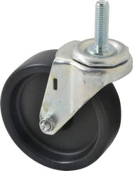 E.R. Wagner - 4" Diam x 1-1/4" Wide x 4-1/2" OAH Stem Mount Swivel Caster - Polyolefin, 255 Lb Capacity, Plain Bearing, 7/16-14 x 1-1/2" Threaded Stem - Caliber Tooling