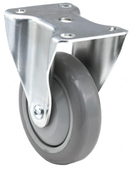 E.R. Wagner - 5" Diam x 1-1/4" Wide x 6-5/16" OAH Top Plate Mount Rigid Caster - Caliber Tooling