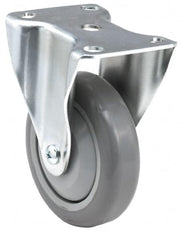 E.R. Wagner - 5" Diam x 1-1/4" Wide x 6-5/16" OAH Top Plate Mount Rigid Caster - Caliber Tooling