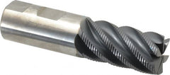 SGS - 1" Diam, Coarse Pitch, 1-3/4" LOC, 6 Flute Solid Carbide 0.06" Corner Radius Roughing End Mill - AlTiN Finish, 4" OAL, 1" Shank Diam, Single End, Centercutting, 40° Helix - Caliber Tooling