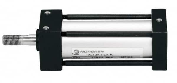 Norgren - 3" Stroke x 3/4" Bore Single Acting Air Cylinder - 1/8 Port, 5/16-18 Rod Thread, 150 Max psi, -20 to 200°F - Caliber Tooling