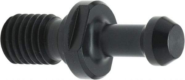 Parlec - BT40 Taper, M16x2 Thread, 45° Angle Radius, Standard Retention Knob - 1.85" OAL, 0.74" Knob Diam, 3/4" from Knob to Flange, 9/32" Coolant Hole, Through Coolant - Exact Industrial Supply