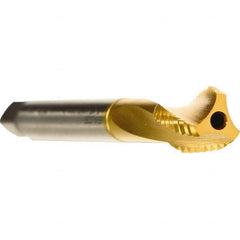 Emuge - 7/16-14 UNC 3 Flute 2BX Modified Bottoming Spiral Flute Tap - Cobalt, TiN Finish, 3.937" OAL, Right Hand Flute, Right Hand Thread, Series Rekord D - Caliber Tooling