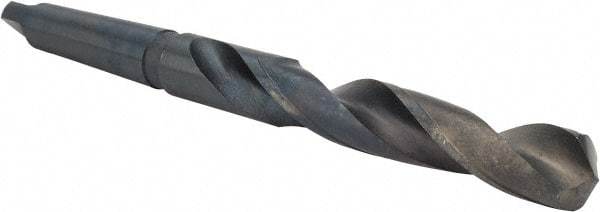 Interstate - 1-21/64", 4MT 118° Point High Speed Steel Taper Shank Drill Bit - Oxide Finish, 8-3/4" Flute Length, 14-3/8" OAL, Spiral Flute - Caliber Tooling