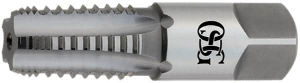 OSG - 1 - 11-1/2 NPTF, 5 Flutes, TiCN Coated, High Speed Steel, Interrupted Thread Pipe Tap - 1-1/8 Inch Shank Diameter, 1-1/8 Inch Shank Diameter, 1-3/4 Inch Thread Length, 0.84 Inch Square Size, 2-1/2 Chamfer, Series 108G - Caliber Tooling