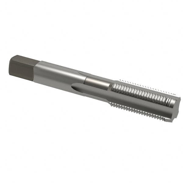 OSG - 7/8-14 UNF 3B 4 Flute Bright Finish High Speed Steel Straight Flute Standard Hand Tap - Plug, Left Hand Thread, 4-11/16" OAL, 2-7/32" Thread Length, H4 Limit, Oversize - Exact Industrial Supply