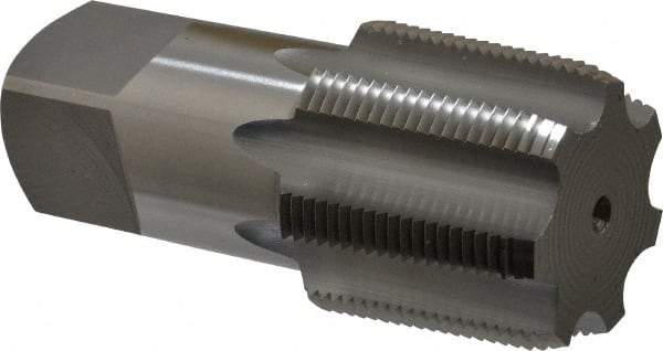 OSG - 1-1/2 - 11-1/2 NPTF Thread, 7 Flute Standard Pipe Tap - 4-1/4" OAL, 1-3/4" Thread Length, 1-1/2" Shank Diam, Bright Finish, High Speed Steel - Exact Industrial Supply