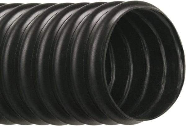 Hi-Tech Duravent - 2" ID, 28 Hg Vac Rating, 10 psi, Thermoplastic Vacuum & Duct Hose - 25' Long, Black, 2" Bend Radius, -40 to 250°F - Caliber Tooling