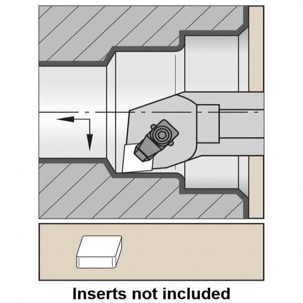 Kennametal - 55mm Min Bore Diam, 300mm OAL, 40mm Shank Diam, S-CCLN Indexable Boring Bar - 300mm Max Bore Depth, CN.N 120708 Insert, Clamp Holding Method - Caliber Tooling