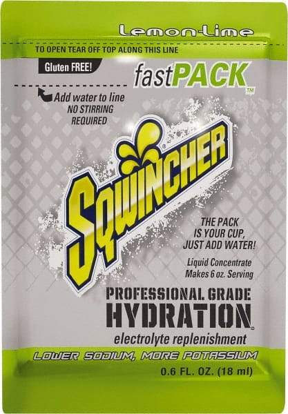 Sqwincher - 0.6 oz Pack Lemon-Lime Activity Drink - Liquid Concentrate, Yields 6 oz - Caliber Tooling