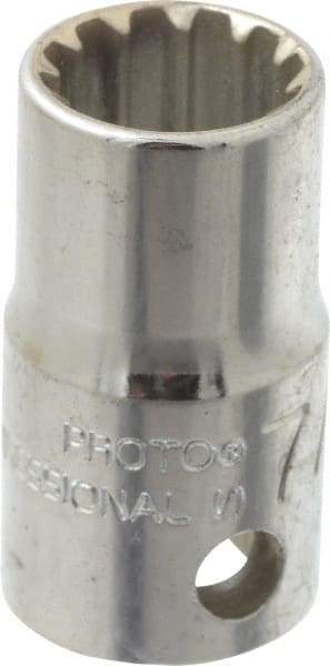 Proto - 3/8" Drive, 7/16" Socket, Spline Socket - 12 Points, 1-1/16" OAL - Caliber Tooling