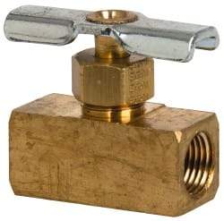 Eaton - 150 Max psi, 1/8" Pipe, Brass, Inline Instrumentation Needle Valve - FNPT x FNPT End Connections - Caliber Tooling