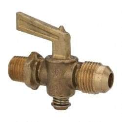 Eaton - 3/8" Tube, Steel Straightway Drain Cock & Shutoff Valve - 1/4 Thread, 30 Max psi - Caliber Tooling