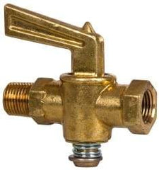 Eaton - Steel Pipe Fitting Drain Cock & Shutoff Valve - 1/8 Thread, 30 Max psi - Caliber Tooling