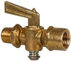 Eaton - Steel Pipe Fitting Drain Cock & Shutoff Valve - 1/4 Thread, 30 Max psi - Caliber Tooling