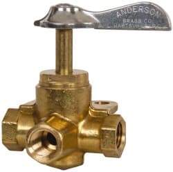 Eaton - Steel 3 Way Shutoff Drain Cock & Shutoff Valve - 1/4 Thread, 30 Max psi - Caliber Tooling