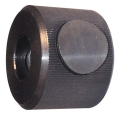 Morton Machine Works - 5/16-18" UNC Thread, Black Oxide Finish, Steel Round Knurled Push Button Thumb Nut - 3/4" Overall Height, 1-1/8" Head Diam - Caliber Tooling