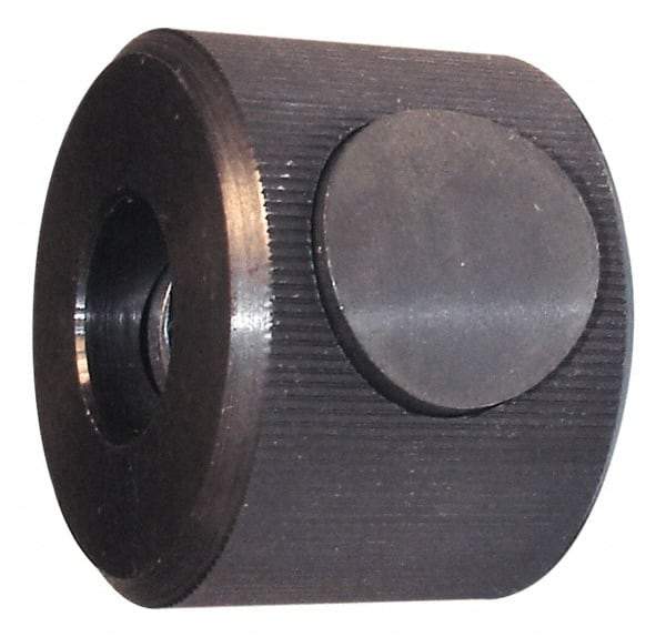 Morton Machine Works - 5/8-11" UNC Thread, Black Oxide Finish, Steel Round Knurled Push Button Thumb Nut - 1-1/8" Overall Height, 1-1/2" Head Diam - Caliber Tooling