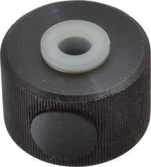 Morton Machine Works - 3/8-16" UNC Thread, Black Oxide Finish, Steel Round Knurled Push Button Thumb Nut - 3/4" Overall Height, 1-1/8" Head Diam - Caliber Tooling