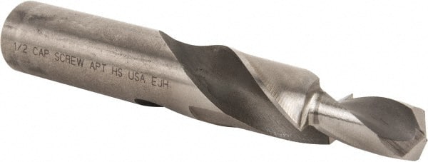 Made in USA - 25/32" Body, 17/32" Step Diam, 25/32" Diam Straight Shank, High Speed Steel Subland Step Drill Bit - Caliber Tooling