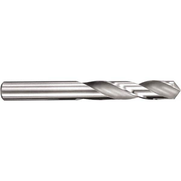 Screw Machine Length Drill Bit: 0.2047″ Dia, 145 °, Solid Carbide Bright/Uncoated, Right Hand Cut, Spiral Flute, Straight-Cylindrical Shank, Series 108M