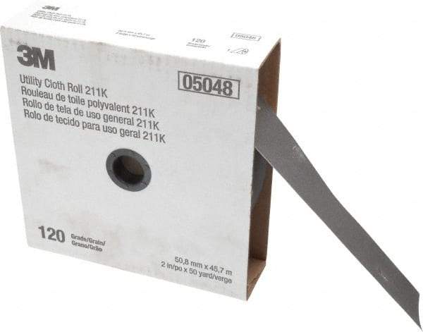 3M - 2" x 50 Yd 120 Grit Aluminum Oxide Cloth Roll - Fine Grade, J Weighted Backing - Caliber Tooling