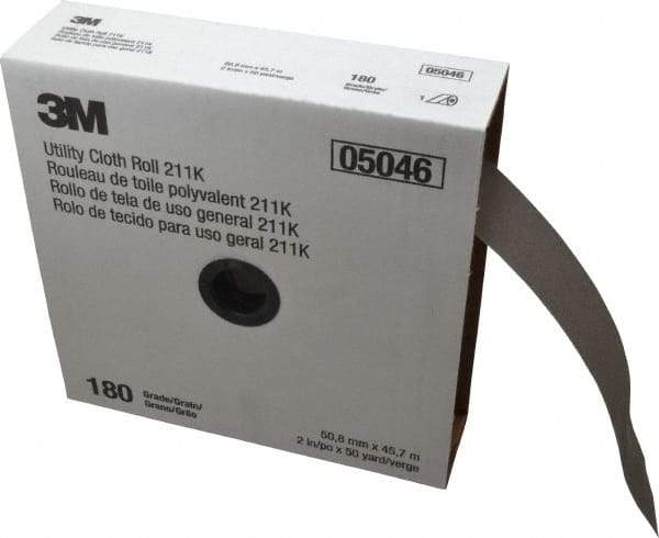 3M - 2" x 50 Yd 180 Grit Aluminum Oxide Cloth Roll - Very Fine Grade, J Weighted Backing - Caliber Tooling