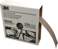 3M - 2" x 50 Yd 220 Grit Aluminum Oxide Cloth Roll - Very Fine Grade, J Weighted Backing - Caliber Tooling