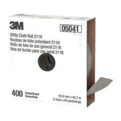 3M - 2" x 50 Yd 400 Grit Aluminum Oxide Cloth Roll - Super Fine Grade, J Weighted Backing - Caliber Tooling