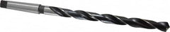 Interstate - 27/32", 3MT 118° Point High Speed Steel Taper Shank Drill Bit - Oxide Finish, 10" Flute Length, 15" OAL, Spiral Flute, Series 502 - Caliber Tooling