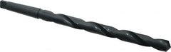 Interstate - 59/64", 3MT 118° Point High Speed Steel Taper Shank Drill Bit - Oxide Finish, 10" Flute Length, 15" OAL, Spiral Flute, Series 502 - Caliber Tooling