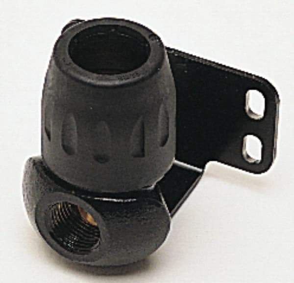 Transair - 1/2 & 1/4 Female NPT, 7/8" ID, Air Hose 45° One Port Wall Bracket - 232 Max psi, 3-5/8" Long, Plastic - Caliber Tooling