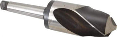 Interstate - 2-7/8", 4MT 118° Point High Speed Steel Taper Shank Drill Bit - Oxide Finish, 4-1/2" Flute Length, 11" OAL, Spiral Flute - Caliber Tooling