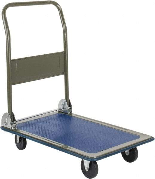 Value Collection - 300 Lb Capacity Steel Platform Truck - Steel Deck, 19" OAW, Rubber Casters - Caliber Tooling