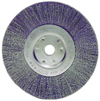 7" - Diameter Medium Face Bench Grinder Wheel; .014" Crimped Steel Wire Fill; 5/8" Arbor Hole; Retail Pack - Caliber Tooling