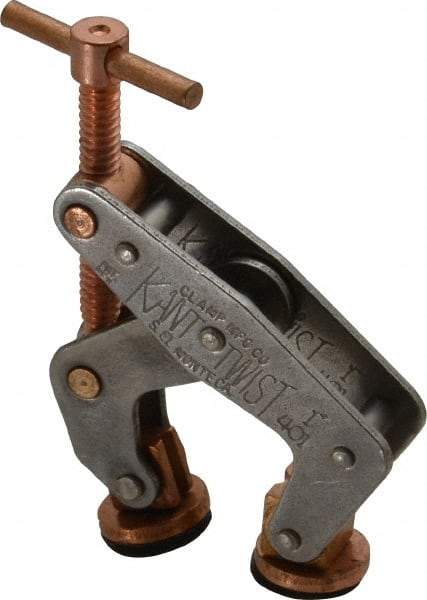 Kant Twist - 350 Lb, 7/8" Max Opening, 1/2" Open Throat Depth, 1/2" Closed Throat Depth, Cantilever Clamp - High Tensile Steel Jaw, T-Handle, 2-1/8" OAL, 1-3/4" Max Width - Caliber Tooling