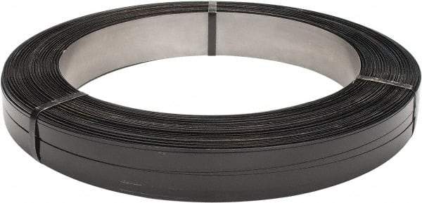 Made in USA - 1,649' Long x 3/4" Wide, Oscillated Coil Steel Strapping - 2,620 Lb Capacity, 0.025" Thick - Caliber Tooling