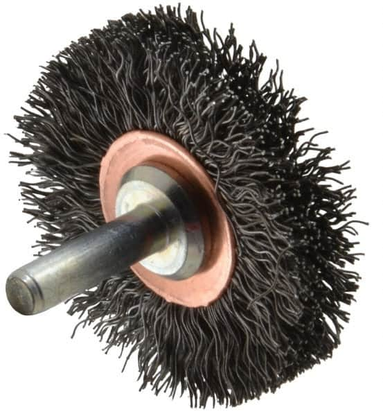 Anderson - 2" Brush Diam, Crimped, End Brush - 1/4" Diam Shank, 20,000 Max RPM - Caliber Tooling