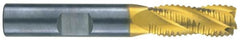 RobbJack - 1" Diam, Fine Pitch, 2-1/2" LOC, 4 Flute Solid Carbide Roughing Square End Mill - TiCN Finish, 5" OAL, 1" Shank Diam, Single End, Centercutting, 30° Helix - Caliber Tooling