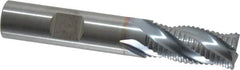 RobbJack - 1/2" Diam, Fine Pitch, 1" LOC, 4 Flute Solid Carbide Roughing Square End Mill - TiCN Finish, 3" OAL, 1/2" Shank Diam, Single End, Centercutting, 30° Helix - Caliber Tooling