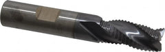 RobbJack - 1/2" Diam, Fine Pitch, 1" LOC, 3 Flute Solid Carbide Roughing Square End Mill - AlTiN Finish, 3" OAL, 1/2" Shank Diam, Single End, Centercutting, 30° Helix - Caliber Tooling