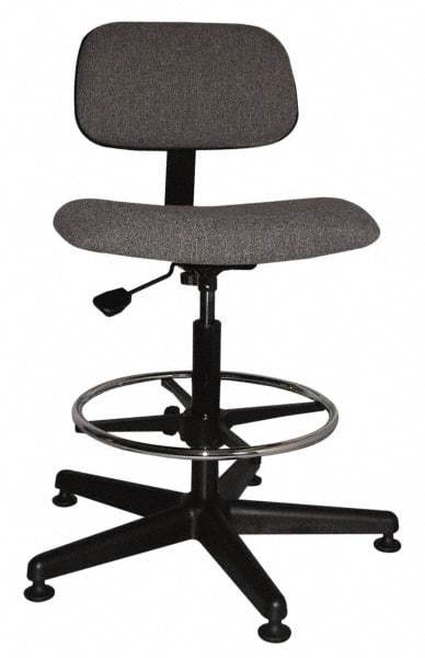 Bevco - Ergonomic Chair with Adjustable Footring - Cloth Seat, Gray - Caliber Tooling