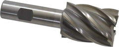 Interstate - 1-1/2", 2" LOC, 3/4" Shank Diam, 4-1/2" OAL, 6 Flute, High Speed Steel Square End Mill - Single End, Uncoated, Spiral Flute, 30° Helix, Right Hand Cut, Right Hand Flute - Caliber Tooling