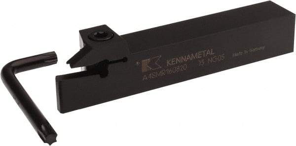 Kennametal - 0.79" Max Depth of Cut, 8mm Min Groove Width, 6" OAL, Right Hand Indexable Grooving Cutoff Toolholder - 8 Seat Size, 1" Shank Height x 1" Shank Width, A4..08.. Insert Style, A4SM Toolholder Style, Series A4 - Caliber Tooling