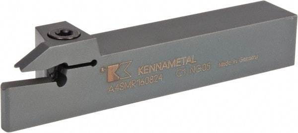 Kennametal - External Thread, 0.94" Max Depth of Cut, 8mm Min Groove Width, 6" OAL, Right Hand Indexable Grooving Cutoff Toolholder - 1" Shank Height x 1" Shank Width, A4..08.. Insert Style, A4SM Toolholder Style, Series A4 - Caliber Tooling