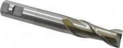 Interstate - 1", 2-1/2" LOC, 1" Shank Diam, 7-1/4" OAL, 2 Flute, High Speed Steel Square End Mill - Single End, Uncoated, Spiral Flute, 30° Helix, Centercutting, Right Hand Cut, Right Hand Flute - Caliber Tooling